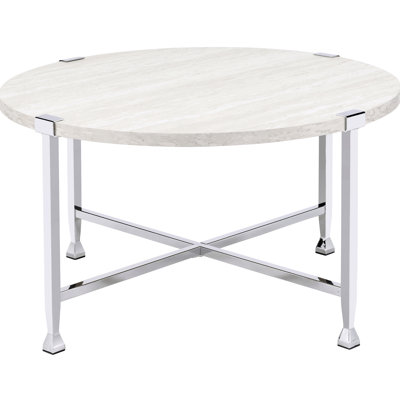 Chêne blanc et table basse - industriel, rond, industriel et éléments