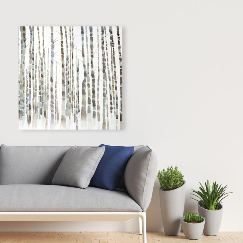 Forêt de bouleaux - décor de toile minimaliste blanc