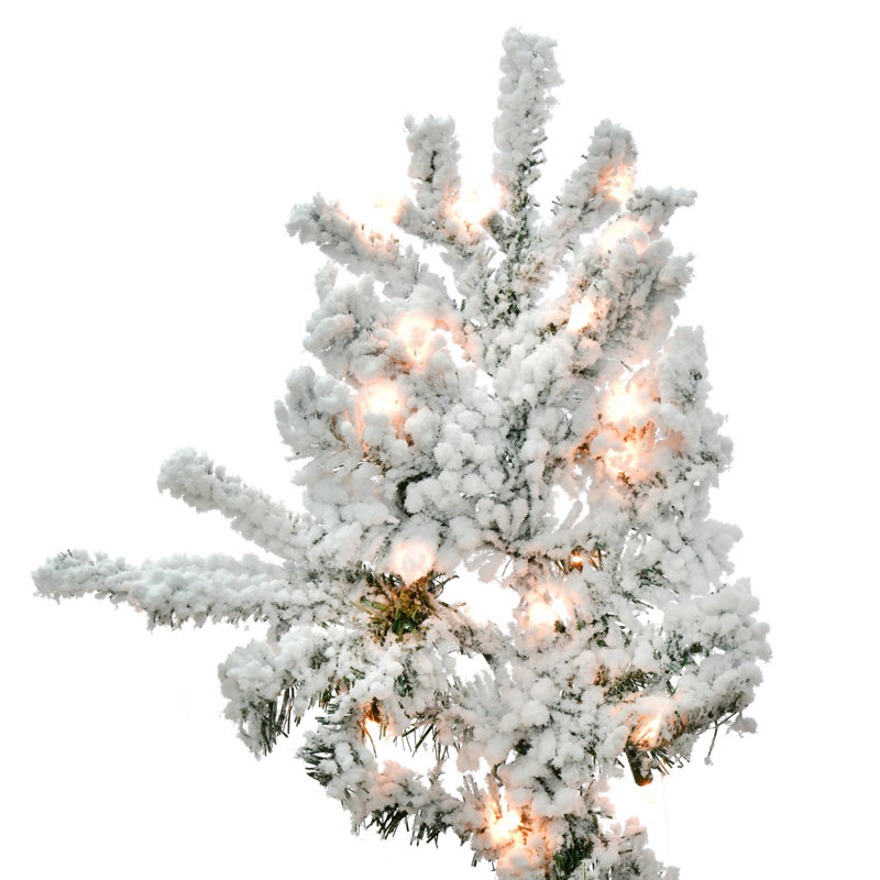 Sierra Flocked Fir Artificial Christmas Tree with Clear Light, 6.5' H