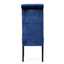 2 chaises de salle à manger à dossier haut Kd - Velours bleu marine avec structure en bois de bouleau et mousse de polyuréthane pour un siège supplémentaire