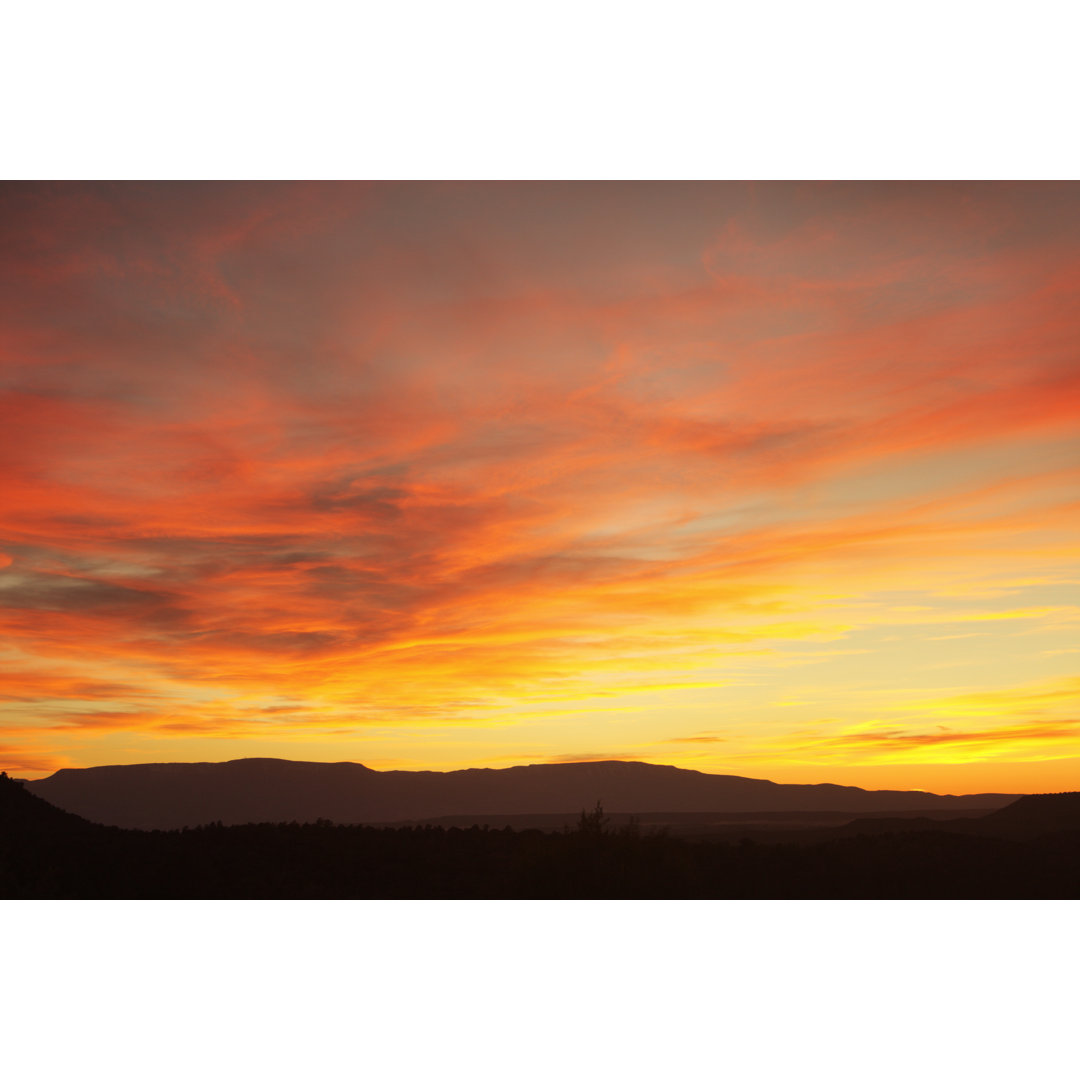 Sonnenuntergang Silhouette Himmel - Leinwandbild