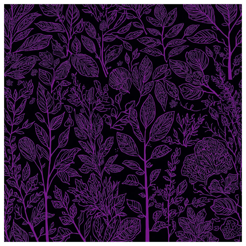 Purple Botanical Illustration Comforter, Twin