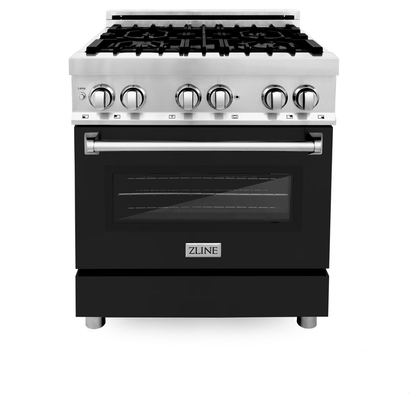 ZLINE 30" Legacy Dual Fuel Range, Black Matte Stainless Steel