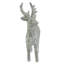 Figurine de Noël cerf sur pied 10,5 po gris et argent