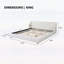 Structure de lit tapissier très grand moderne avec tête de lit à oreilles extra large, profil bas, aucun sommier tapissier requis, assemblage facile, blanc-1123757445