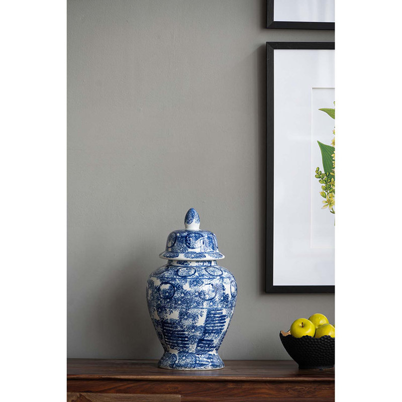 Pot gingembre en porcelaine Lansberry, H 16,9 po x l 10 po x P 10 po