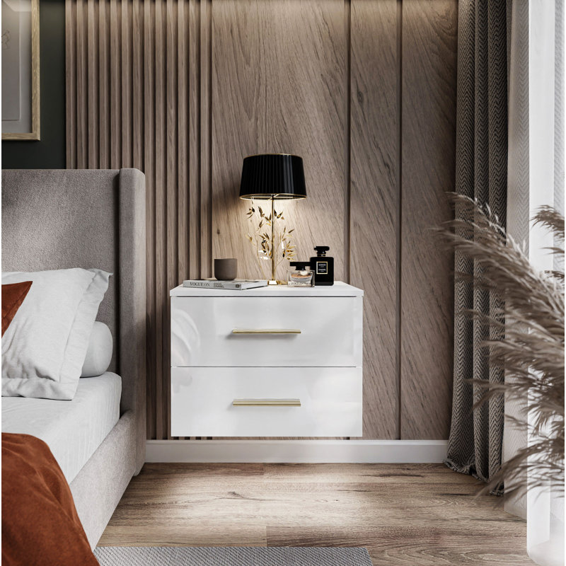 55cm W Manufactured Wood Bedside Table