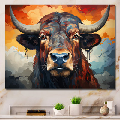 Buffalo Majestic Bison, impression géométrique sur toile