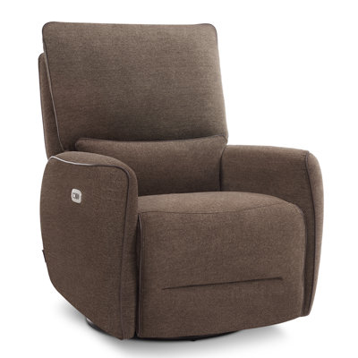 Swivel Glider Power Recliner Chair, Electric Rocker Recliner Chairs with USB Ports For Nursery, Fabric by Newacme LLC