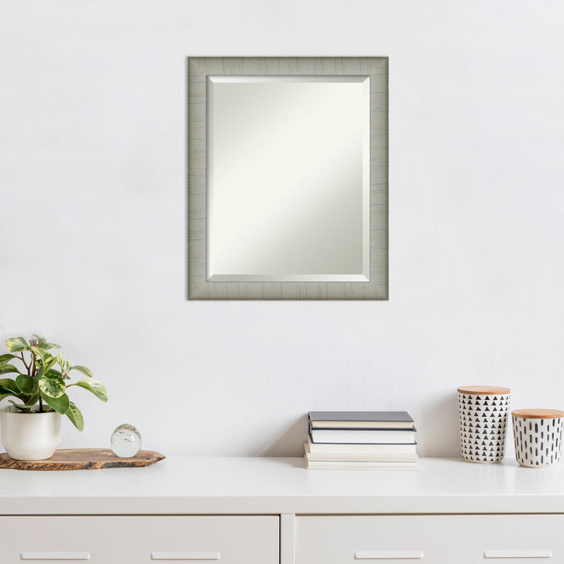 Miroir d'appoint mural en plastique Jonnie, 23 po x 19 po, Nickel