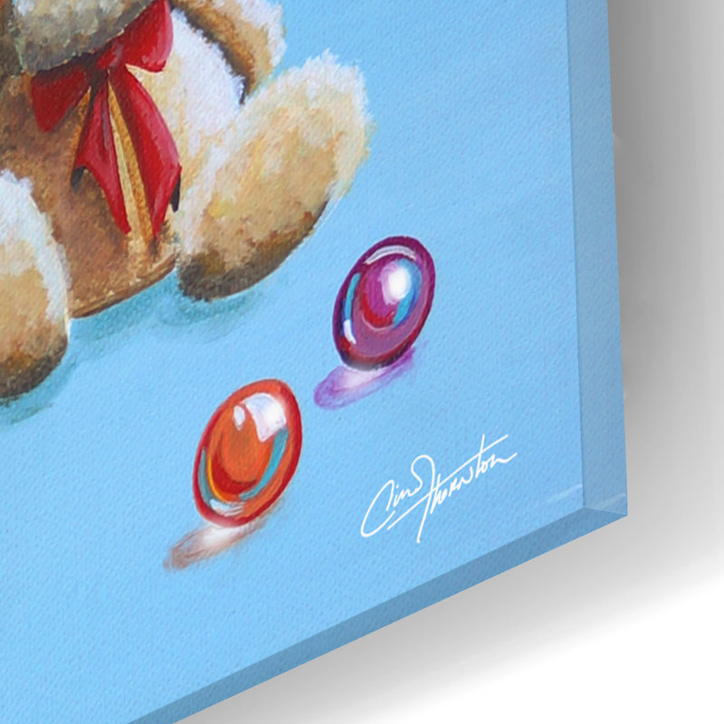 «The Toy Robot» par Cindy Thornton, art mural en verre acrylique, H 16 po x l 12 po x P 0,13 po