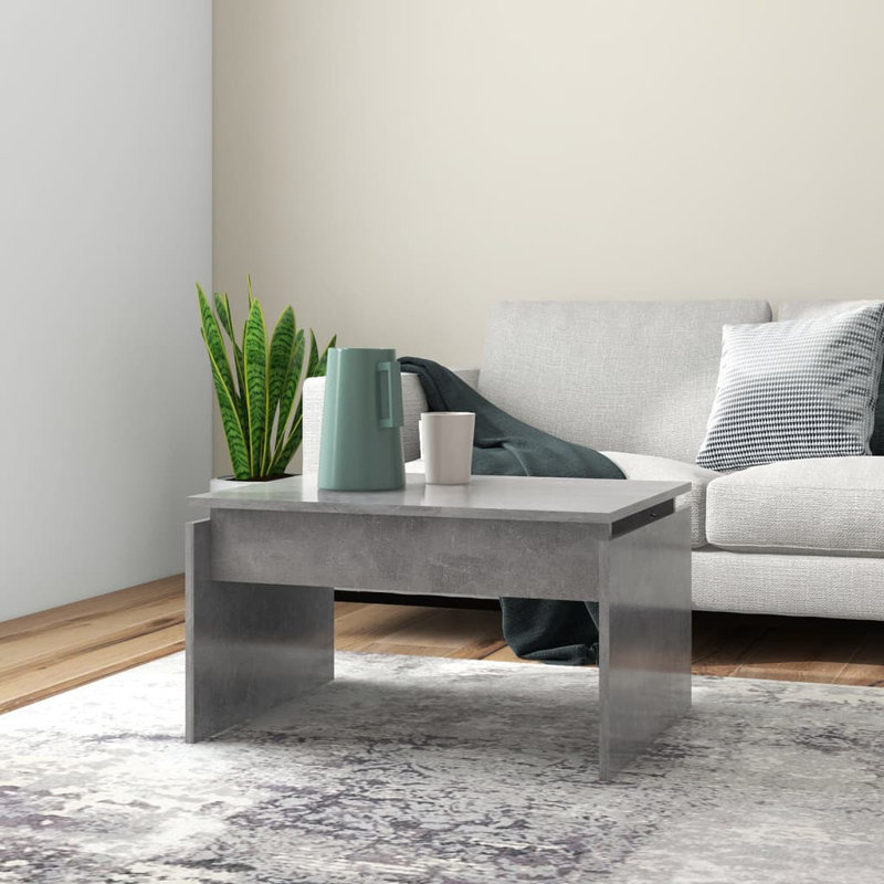 vidaXL Coffee Table Couch Sofa Table Living Room Furniture Engineered Wood, Concrete Gray