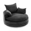 Chaise pivotante noire 360 avec système de coussin à deux couches, coussin de soutien, base pivotante lisse, taille 57,5 po, pour chaise ronde de chambre à coucher et de bureau, base