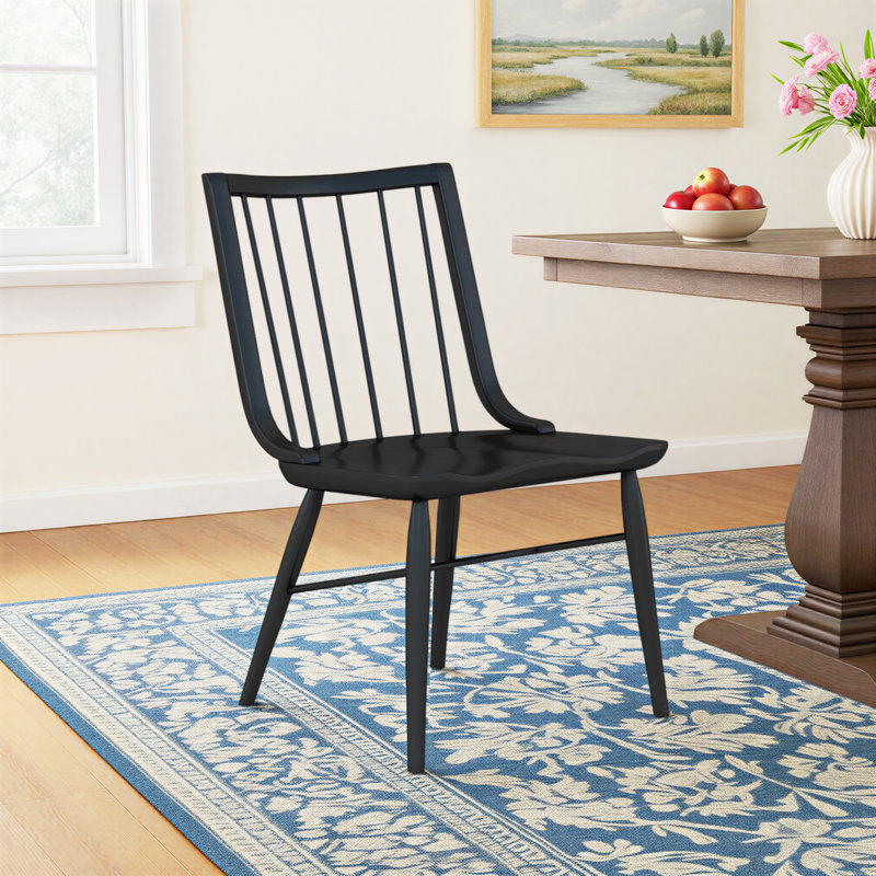 Katheryn 18'' H Solid Wood Side Chair, Black