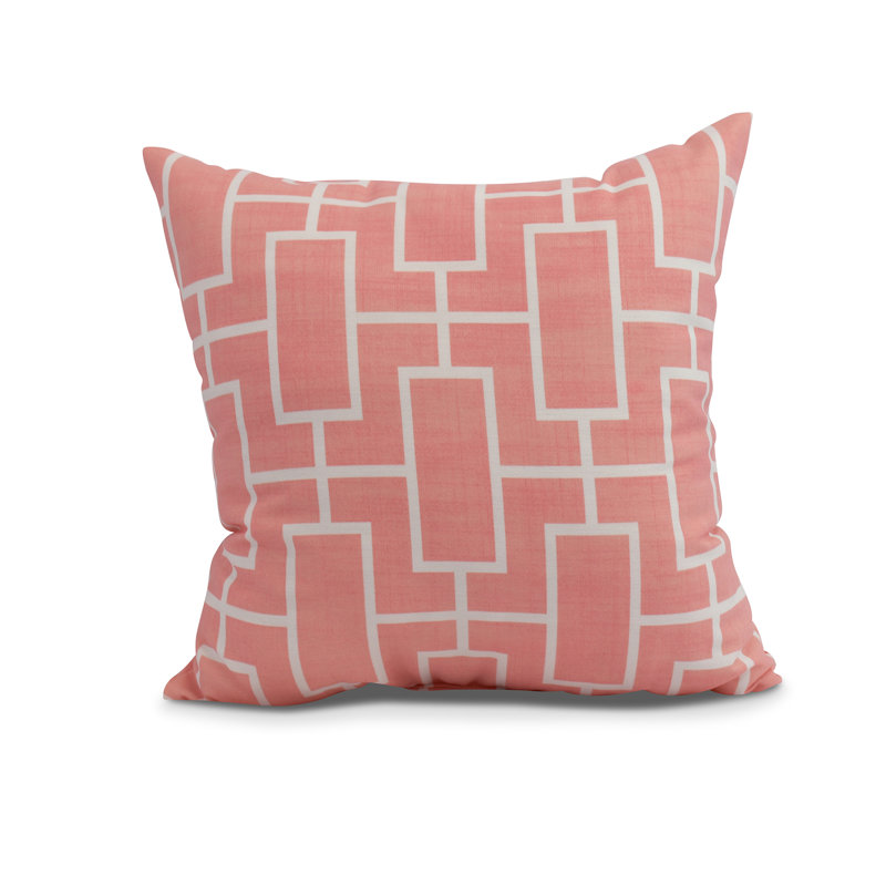 Palm Beach Geometric Reversible Throw Pillow, Coral, 18" x 18"