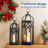 27.25''H Farmhouse Church Window Wood/Metal Tabletop Lanterns-438284935