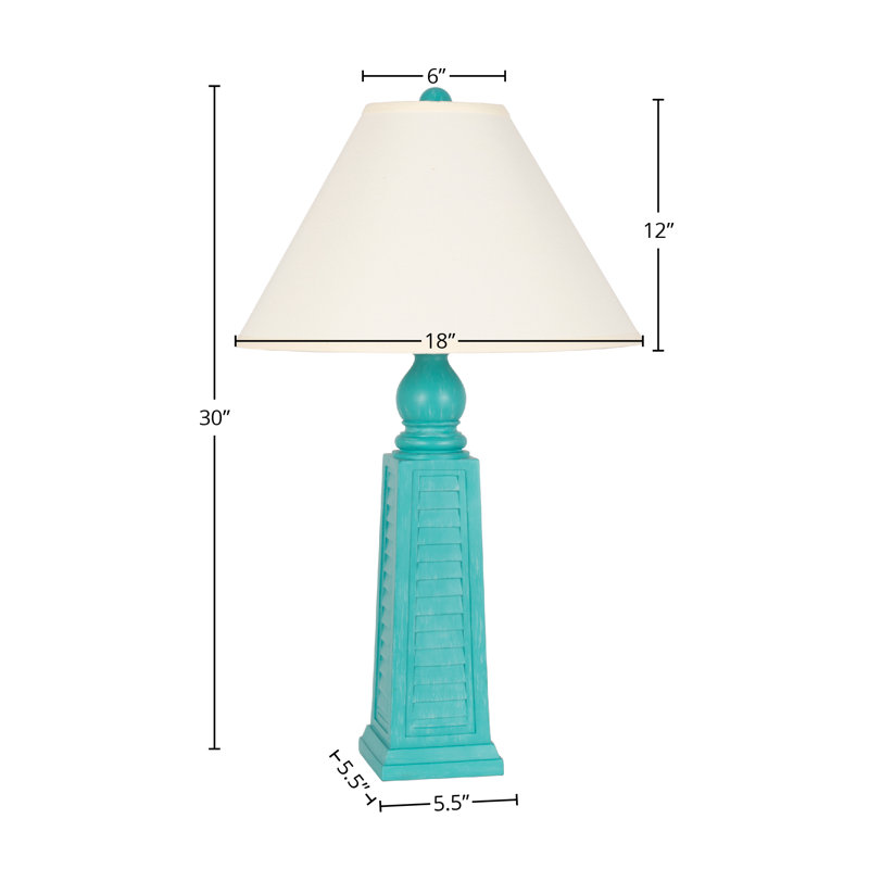 Lampe de table en polyrésine, Bleu sarcelle