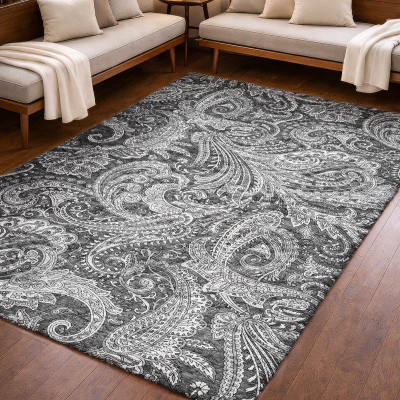 Tapis cachemire ADS654, Gris, 8 pi x 10 pi