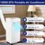 Climatiseur portatif 3-en-1 de 10 000 BTU, refroidisseur 450 pieds carrés, déshumidificateur et ventilateur, 50-52dB silencieux, minuterie 24H, installation facile avec ensemble de fenêtre, blanc / noir