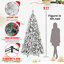 Arbre de Noël floqué avec support en métal-2107438443-2107438358