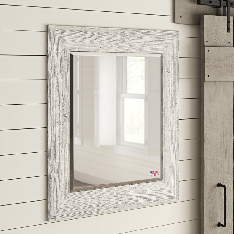 Solid Wood Flat Wall Mirror, 35.5" H x 41.5" W