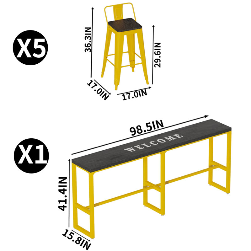 Ensemble de salle à manger rectangulaire L 98,5 po x l 15,8 po Katence