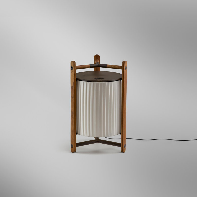 Lampe sur pied Kando - abat-jour ruban, Blanc