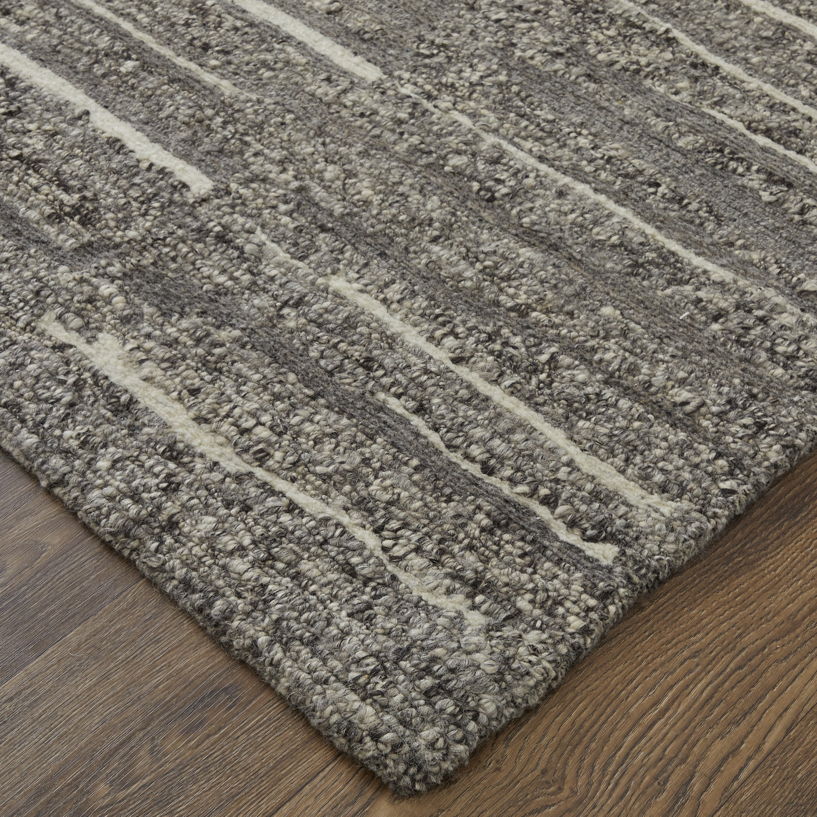 Wool Gray/Taupe/Ivory Rug, Rectangle 3'6" x 5'6"