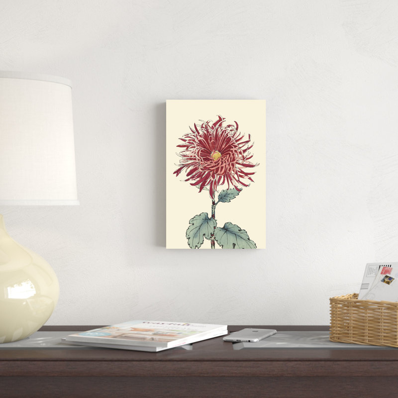 Chrysanthème, bloc de bois I, H 12 po x l 8 po