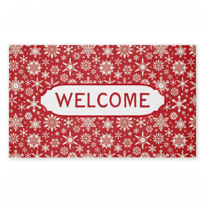 Paillasson Welcome Welcome, imprimé par Fractals Snowflake, par Tim Coffey, 18 po x 30 po