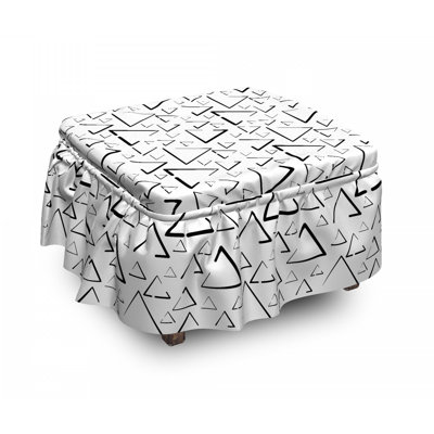 Housse pour repose-pieds triangles monochrome