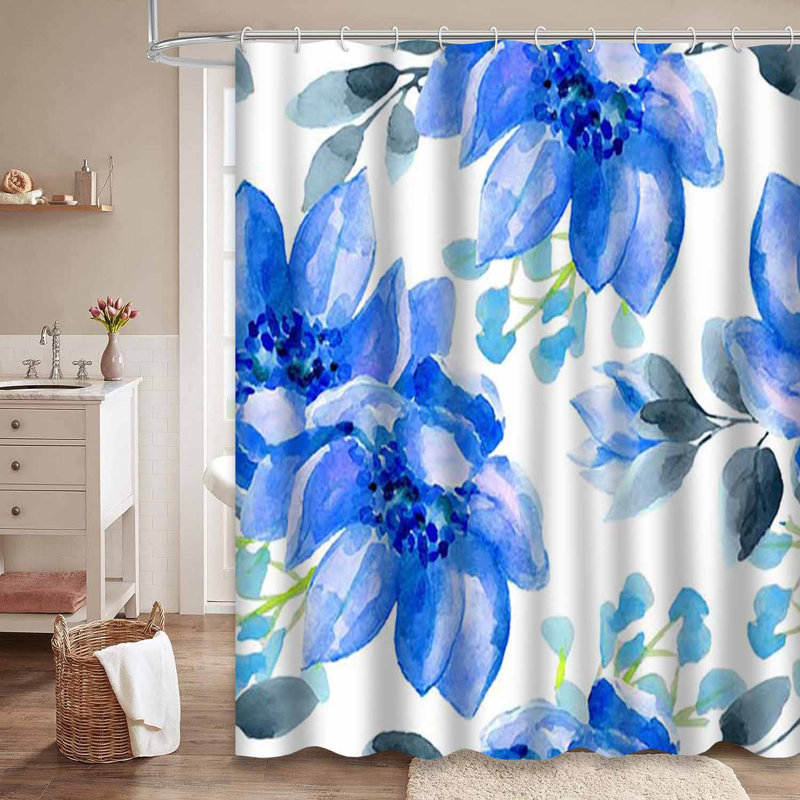 Rideau de douche à 12 crochets, L 72 po x l 72 po