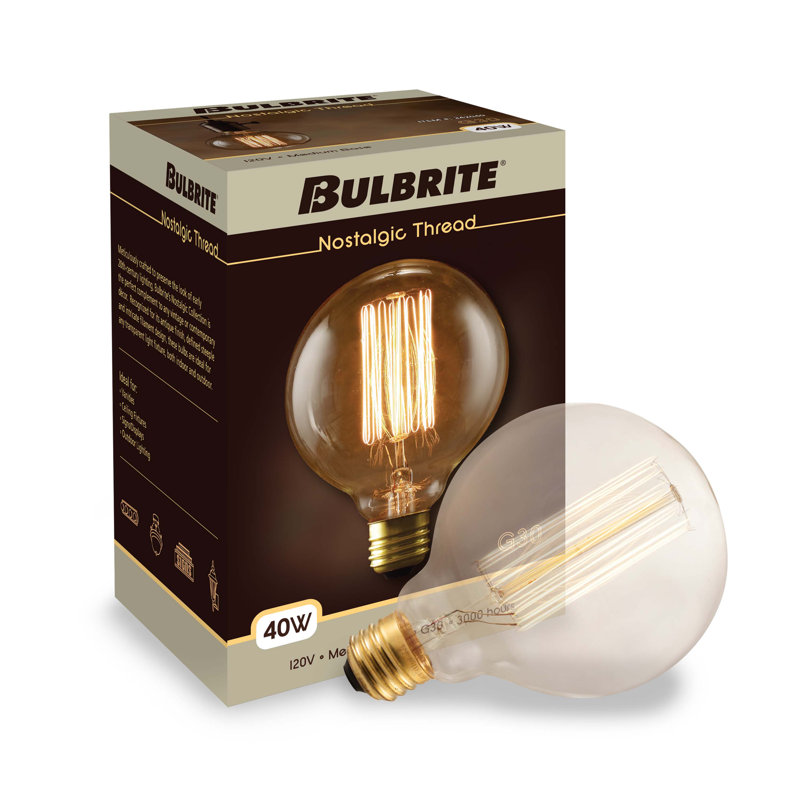 40 Watt, G30 Incandescent, Dimmable Light Bulb, (2200K) E26/Medium (Standard) Base
