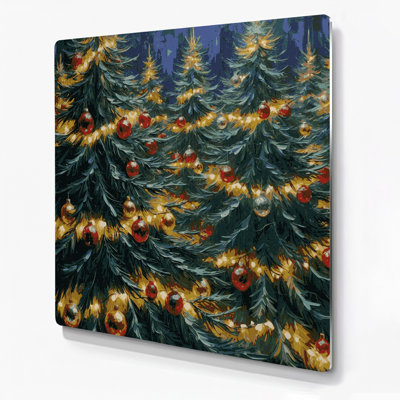 Christmas Christmas Trees Green Metal Wall Art