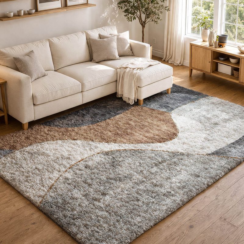 Tapis à poil long de qualité supérieure lavable à la machine ADS633, Gray, 8' x 10'