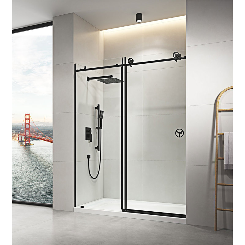 Porte de douche coulissante sans cadre