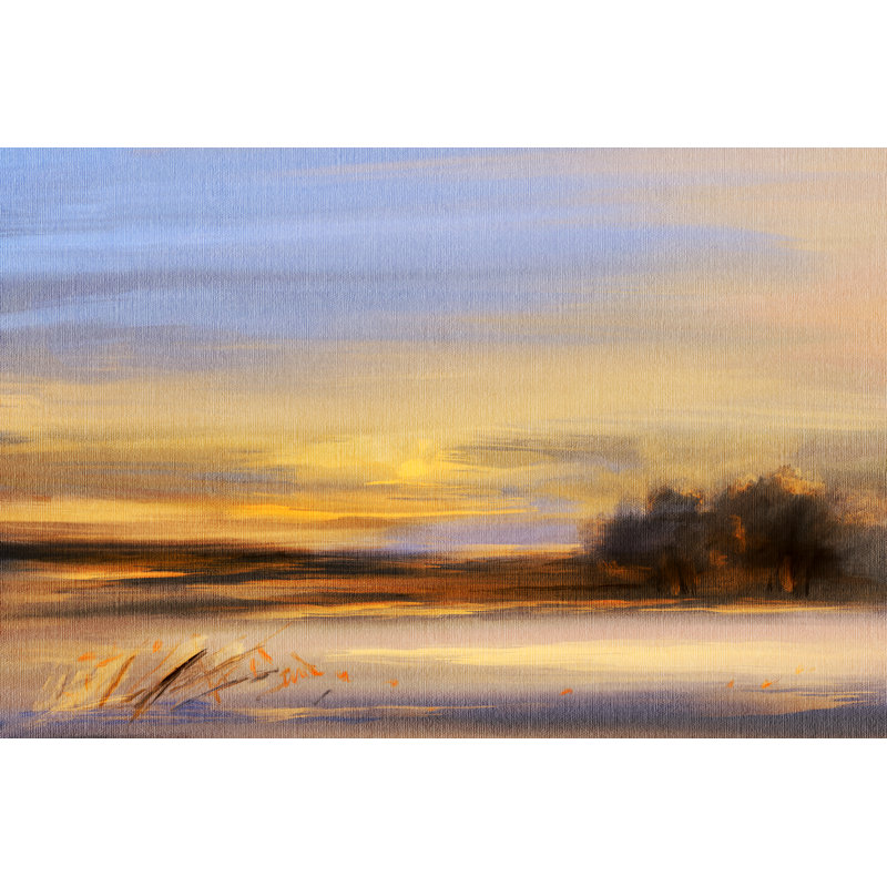 Camallea, paysage impressionniste abstrait sur toile, H 12 po x l 18 po x P 1,25 po