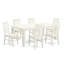 Ensemble de salle à manger 7 pièces composé d'une table rectangulaire avec rallonge papillon et 6 chaises de cuisine, lin blanc-709570553-709570555