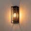 Applique murale d'extérieur 1 lumière H 18 po Polikron Classic, métal bronze huilé avec verre propre, Dusk to Dawn-1146128356-1178957518