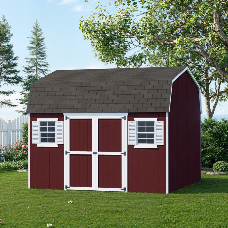 Value Gambrel Workshop Shed, 12x12 With Floor