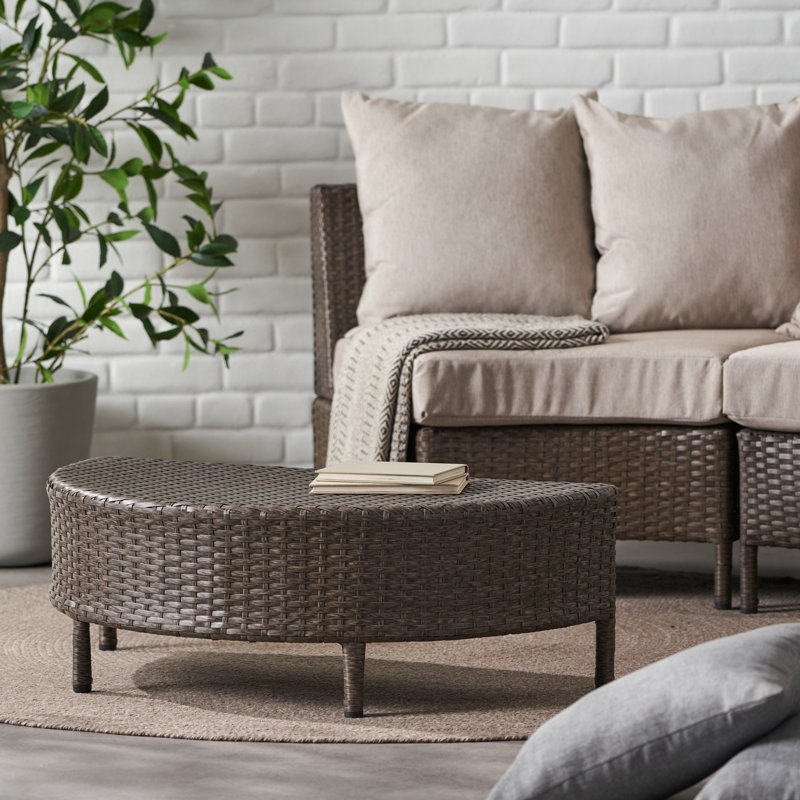 Half moom shape Patio Tables with sturdy legs, Brown