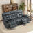 3-Piece Plush Microfiber Reclining Living Room Set - 2 Lift Assist Chair, Theater Style Sofa With USB & Massage Heating