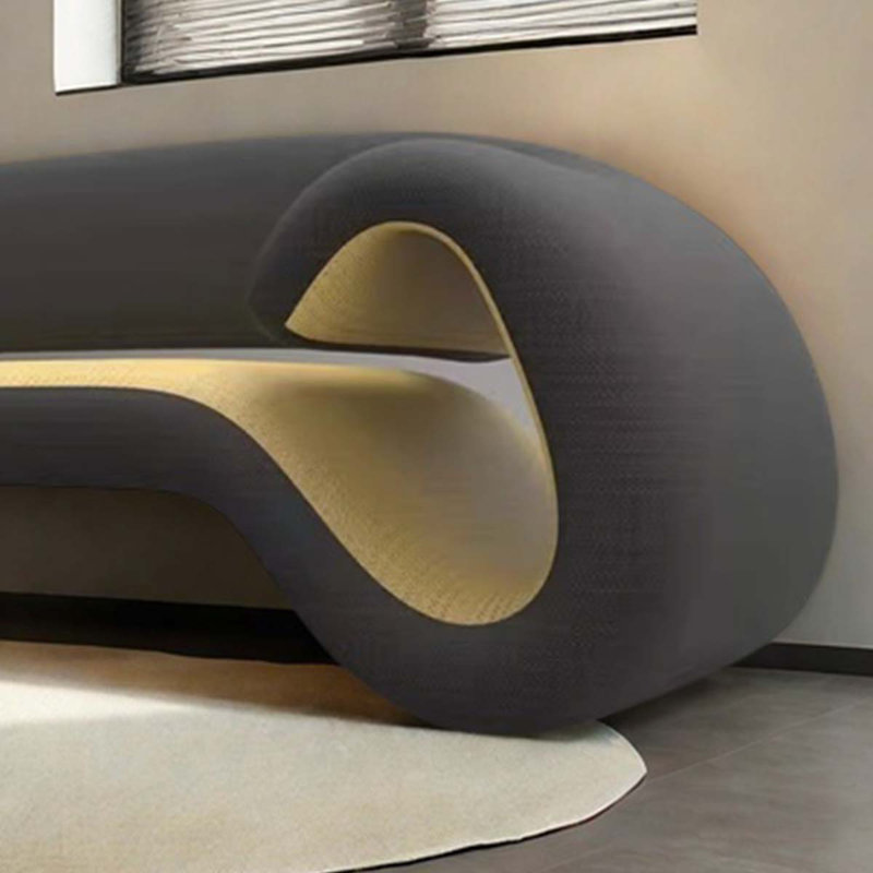 Canapé Nordic Designer, Fibre de polyester noir et jaune