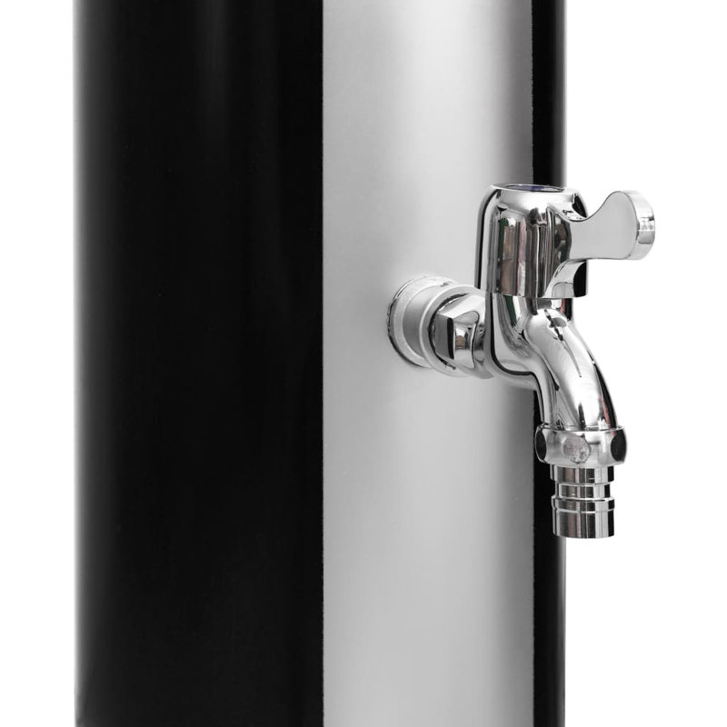 Black and Silver 86.6" PVC Free Standing Outdoor Solar Shower
