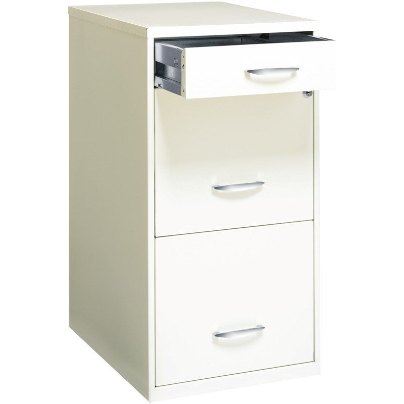 3 Drawers Vertical Metal Filing Cabinet Pre-assembled, White