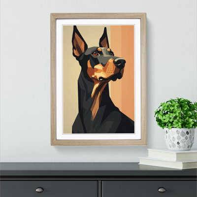Doberman Minimalism - Single Picture Frame Print on Wood