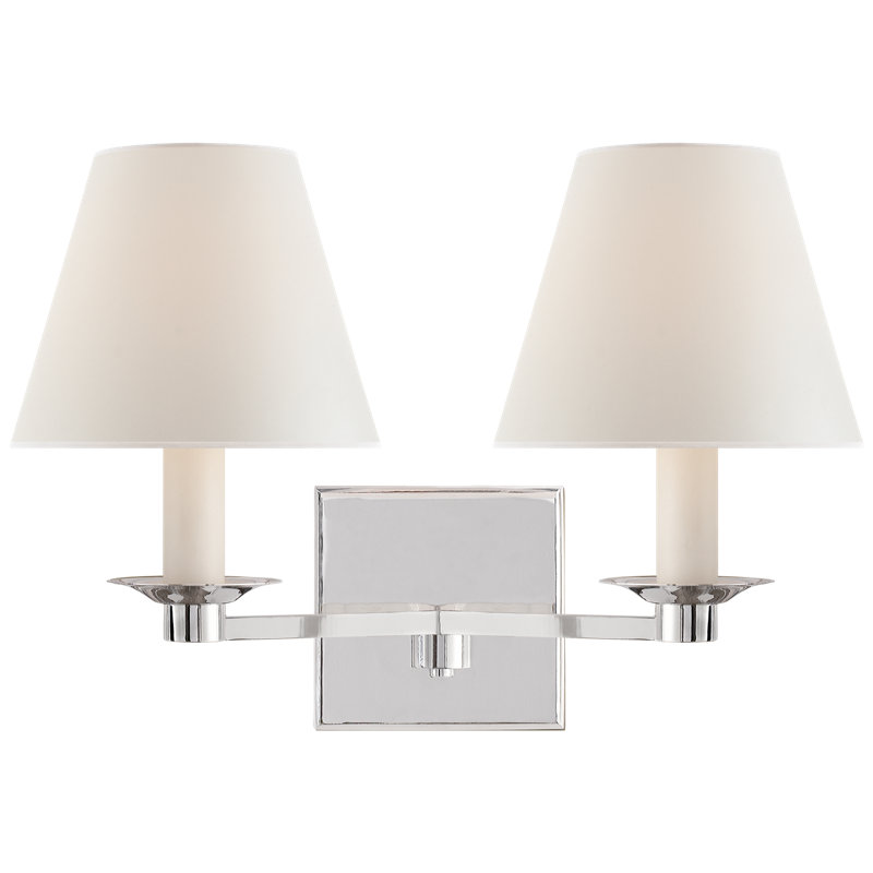 Ralph Lauren Evans Double Arm Sconce, Polished Nickel
