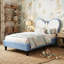 Kids Upholstery Butterfly Bed, Mixed Velvet & PU Leather Headboard With LED Antennae Lights & Adjustable Height, European Single (90 X 200 cm) -727401200