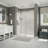 Halo 56.5'' - 59'' W x 79'' H Single Sliding Semi-Frameless Shower Door with Clear Glass-36554394