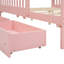 Lit plateforme en bois rose avec garde-corps et espace de rangement pleine grandeur fiable-1182333802-1182333796